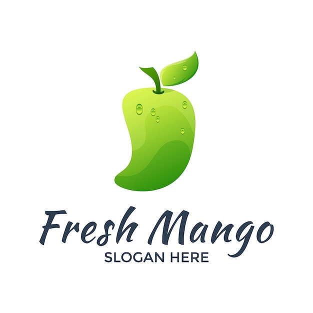 Plantilla de diseño de logo de mango fresco