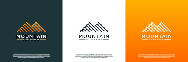 Plantilla de diseño de logo de montaña abstracta.