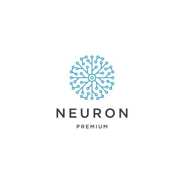 Plantilla de diseño de logo de neurona