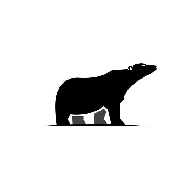 Plantilla de diseño de logo de oso polar