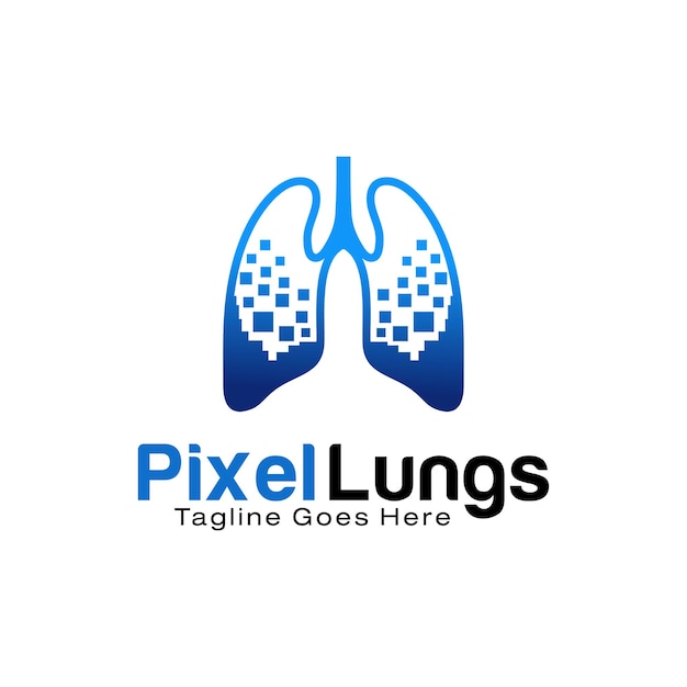 Plantilla de diseño de logo de Pixel Lungs