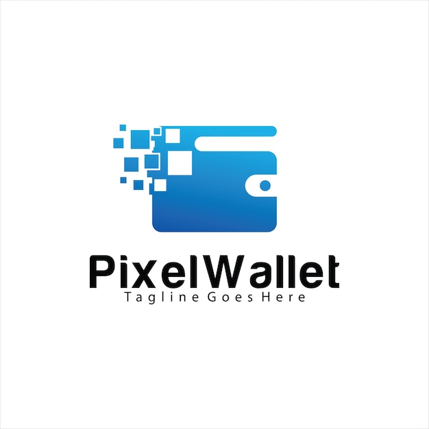 Plantilla de diseño de logo de pixel wallet