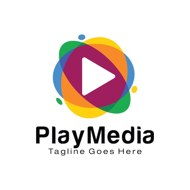 Plantilla de diseño de logo de Play Media