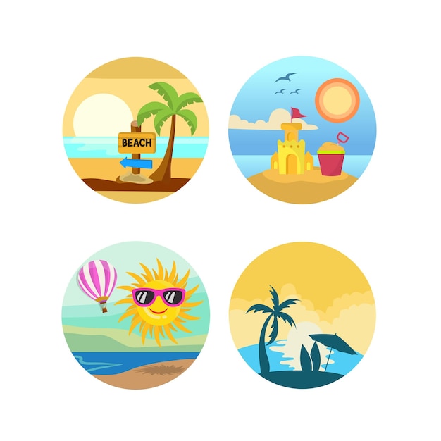 Plantilla de diseño de logo de playa de verano