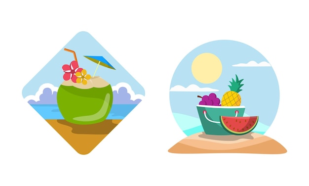 Plantilla de diseño de logo de playa de verano