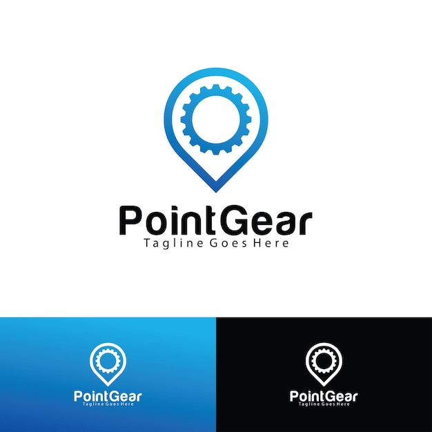 Plantilla de diseño de logo de point gear