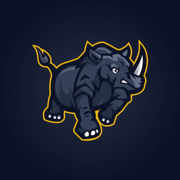 Plantilla de diseño de logo de rhino esport