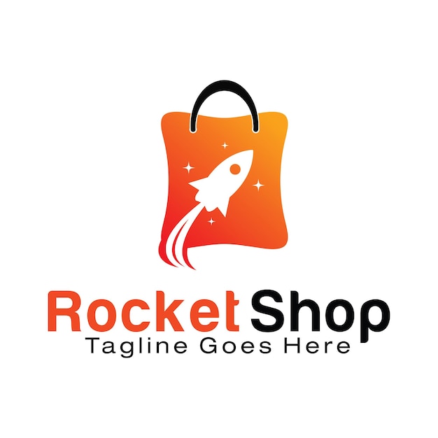 Plantilla de diseño de logo de rocket shop
