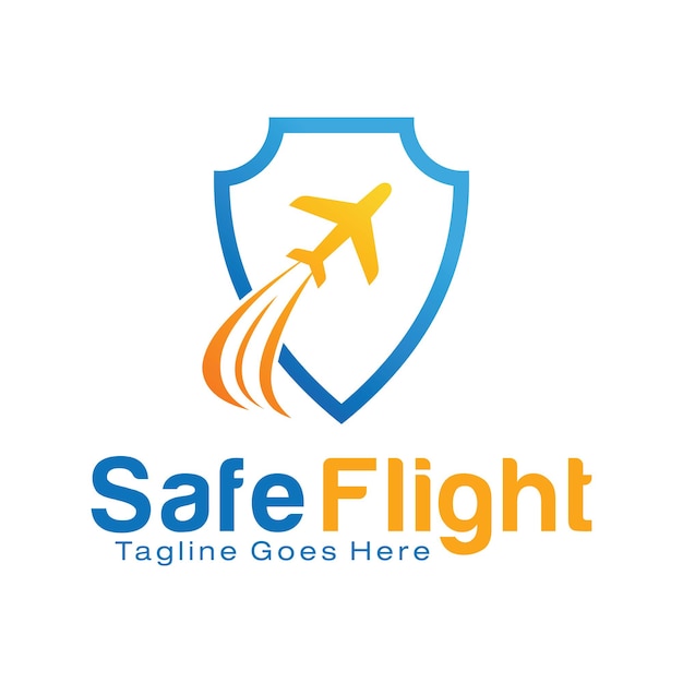 Plantilla de diseño de logo de safe flight