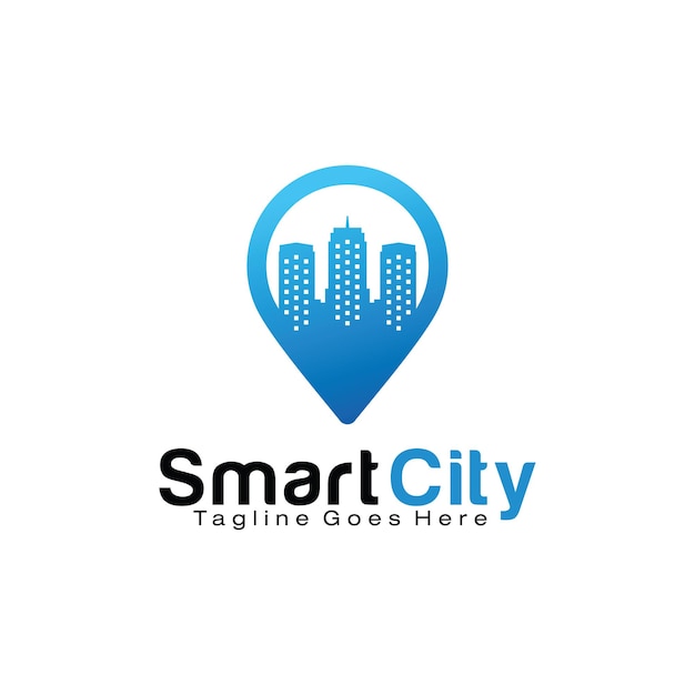 Plantilla de diseño de logo de Smart City