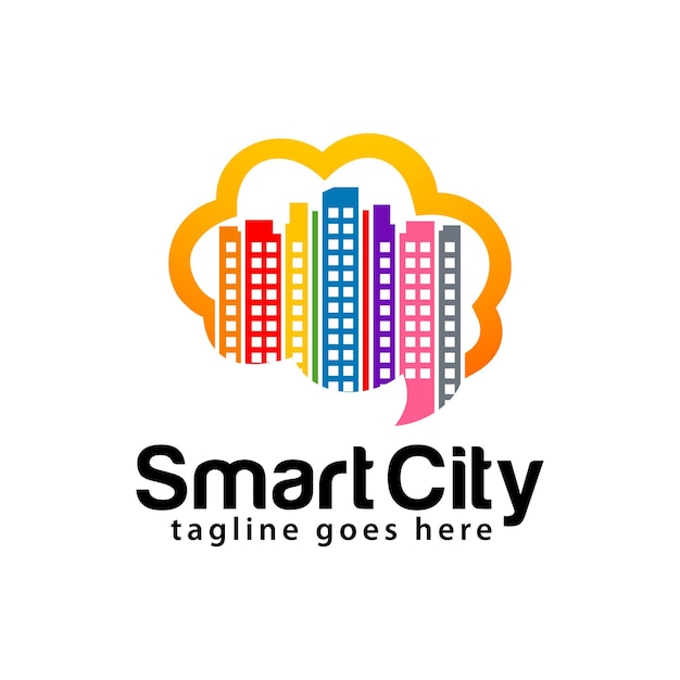 Vector plantilla de diseño de logo de smart city