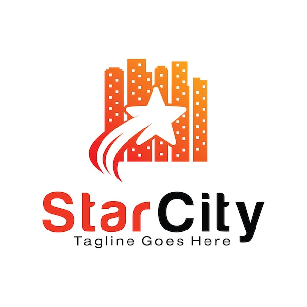 Plantilla de diseño de logo de star city