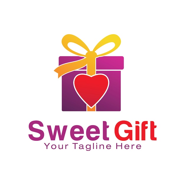 Vector plantilla de diseño de logo de sweet gift