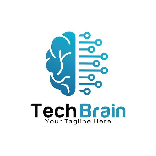 Plantilla de diseño de logo de Tech Brain