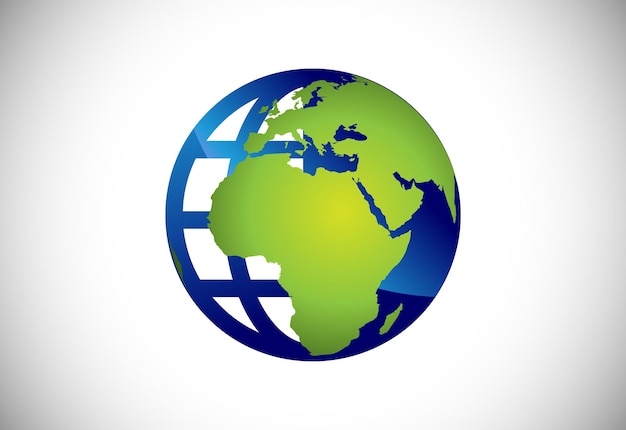 Plantilla de diseño de logo de tierra. Símbolo de signo de icono de globo