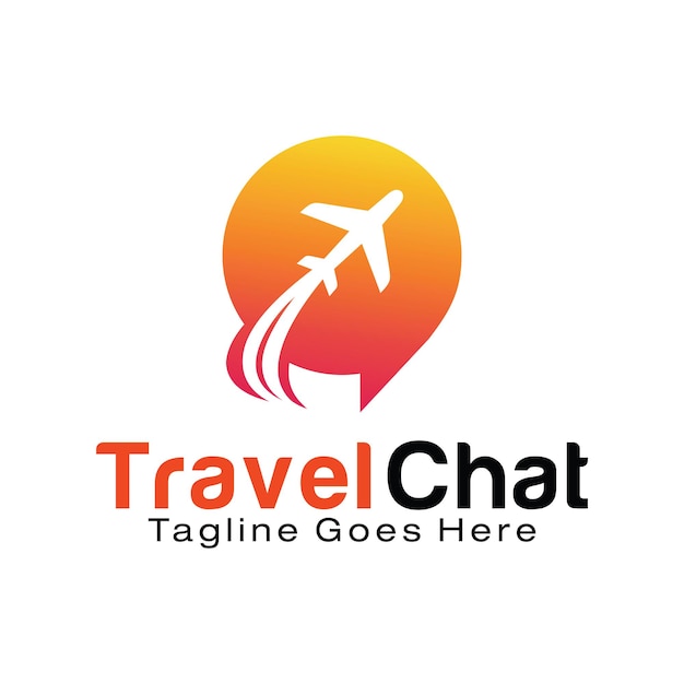 Plantilla de diseño de logo de Travel Chat