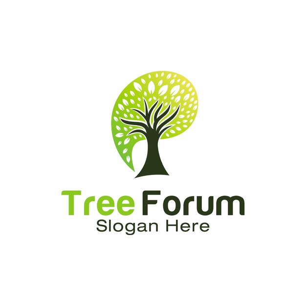 Plantilla de diseño de logo de Tree Forum