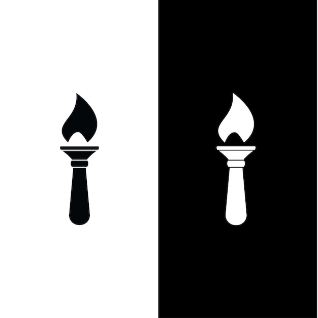 Plantilla de diseño de logo de vector de icono de antorcha