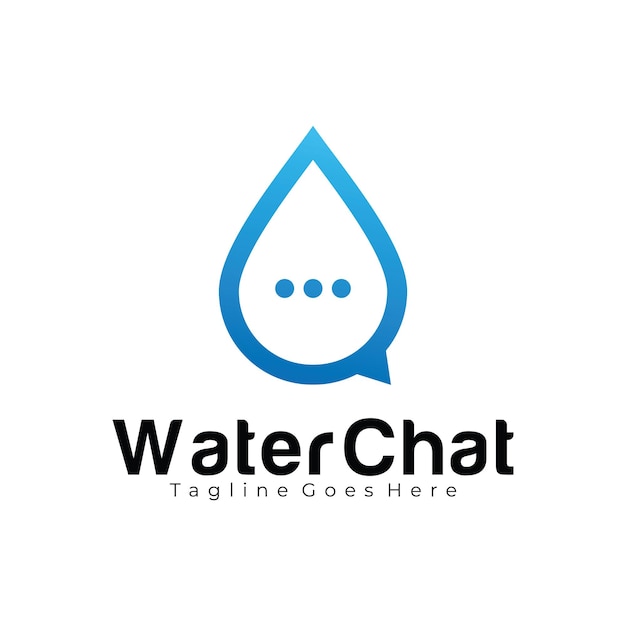 Plantilla de diseño de logo de Water Chat