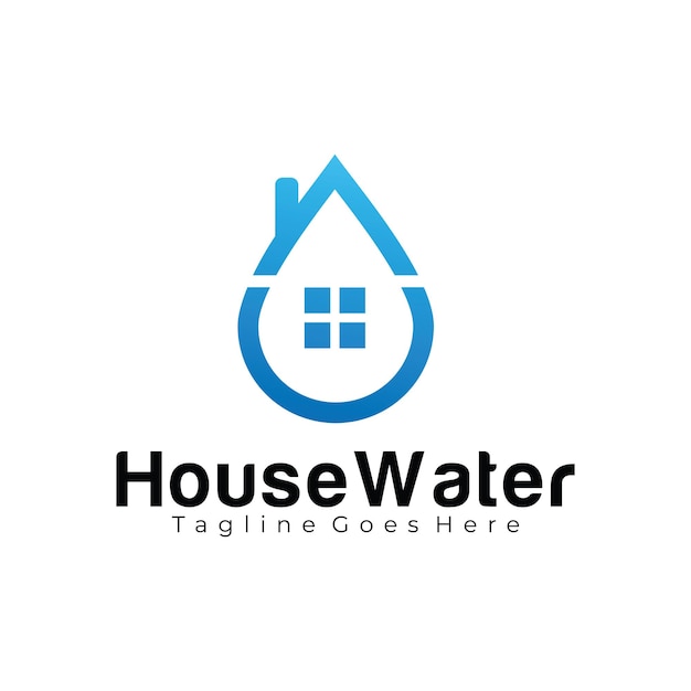 Plantilla de diseño de logo de water house