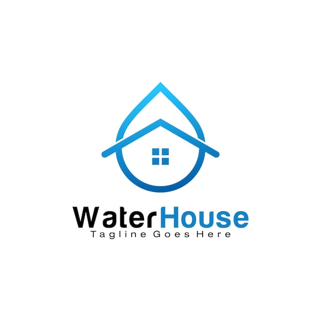 Plantilla de diseño de logo de Water House