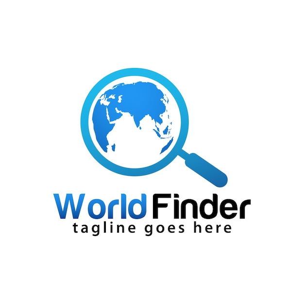 Plantilla de diseño de logo de World Finder