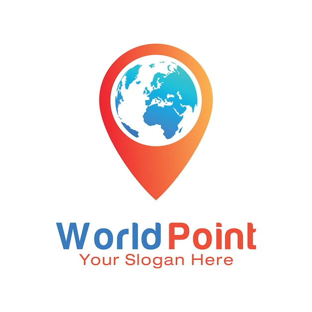 Plantilla de diseño de logo de World Point