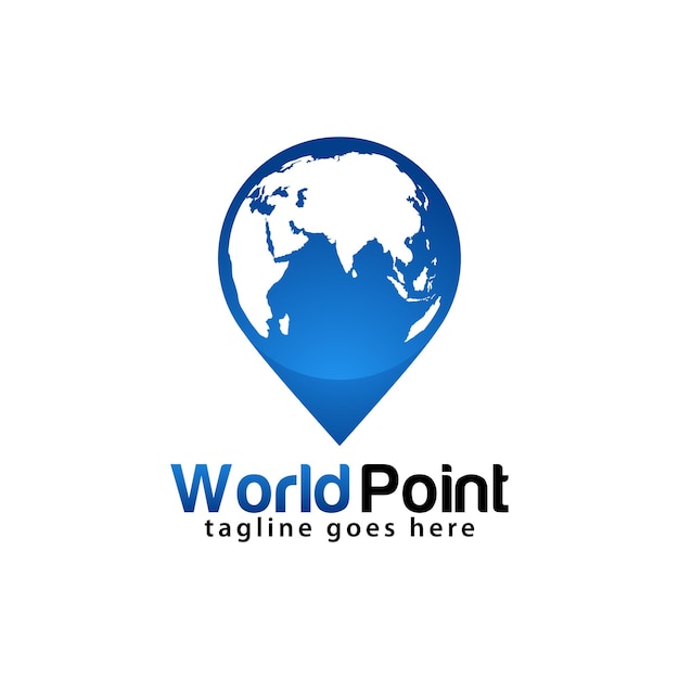 Plantilla de diseño de logo de World Point