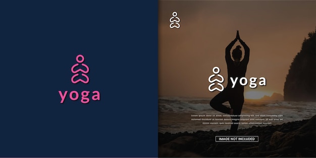 Plantilla de diseño de logo de yoga y meditación