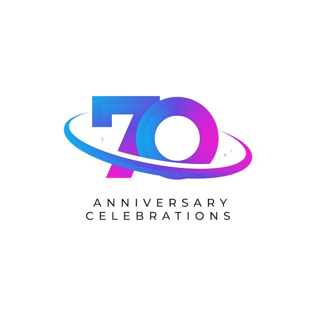 Plantilla de diseño del logotipo del 70 aniversario