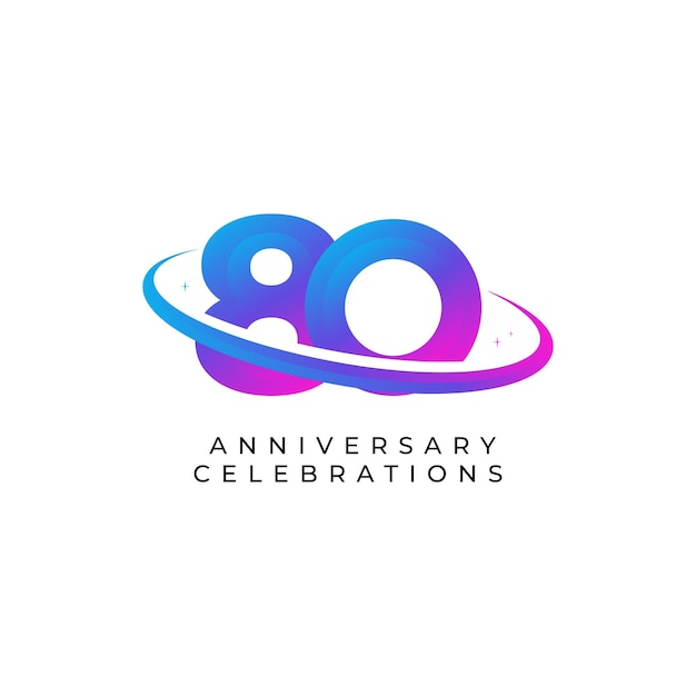 Vector plantilla de diseño del logotipo del 80 aniversario