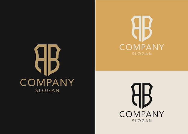 Plantilla de diseño de logotipo ab de letra inicial de monograma moderno