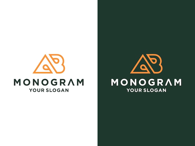 Plantilla de diseño de logotipo AB de letra de monograma minimalista