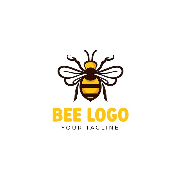 Plantilla de diseño del logotipo de la abeja