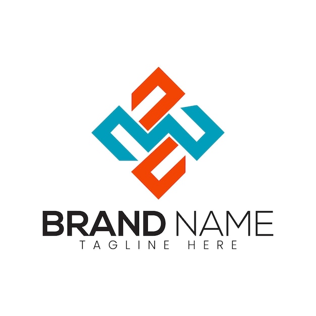 plantilla de diseño de logotipo abstractamente vectorial geométrico o cuadrado