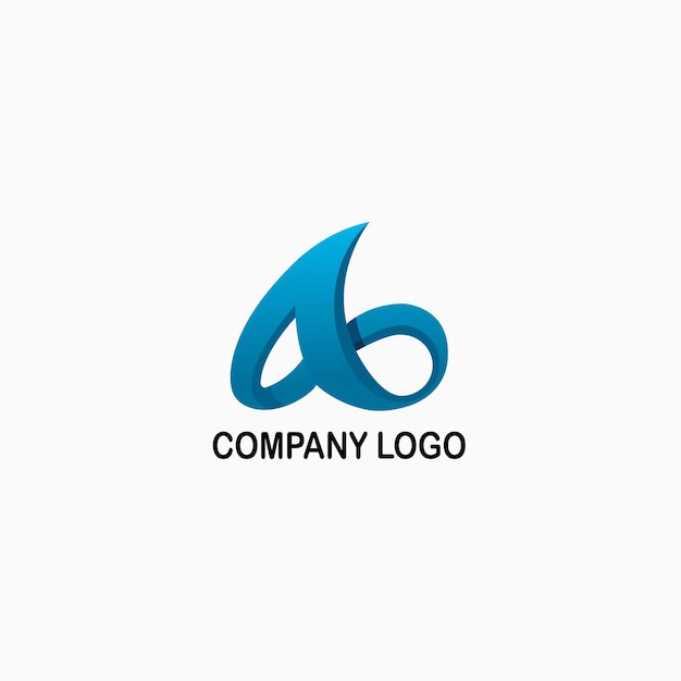Una plantilla de diseño de logotipo abstracto 3d de letra
