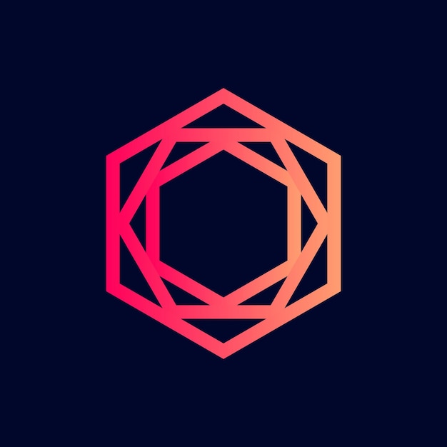 Plantilla de diseño de logotipo abstracto hexagonal