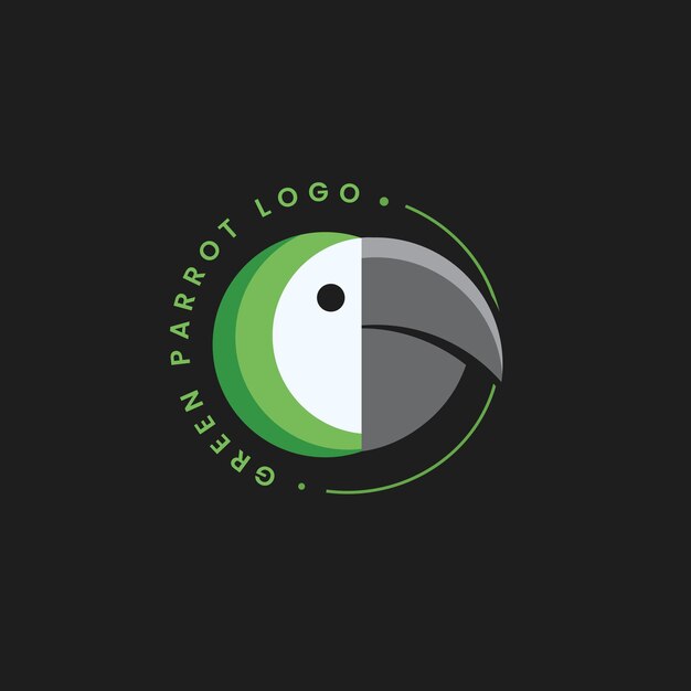 Plantilla de diseño de logotipo abstracto de insignia de loro