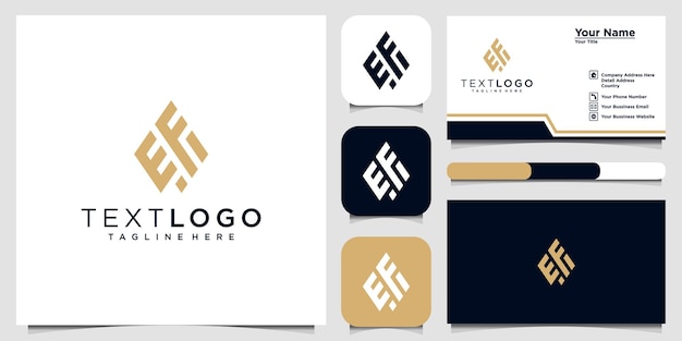 Plantilla de diseño de logotipo abstracto letra inicial e y tarjeta de visita