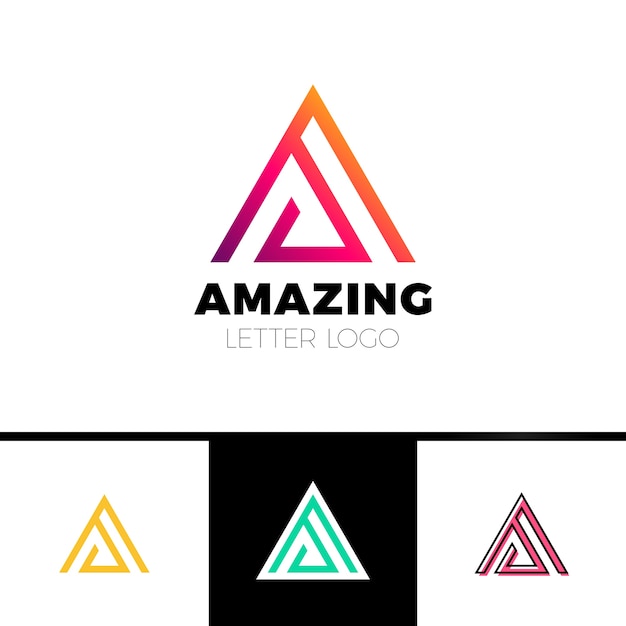 Plantilla de diseño de logotipo abstracto letra A