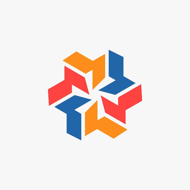 plantilla de diseño de logotipo abstracto que forma un círculo de unidad. logotipo de diseño vectorial