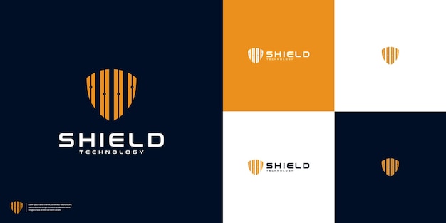 plantilla de diseño de logotipo abstracto de shield tech
