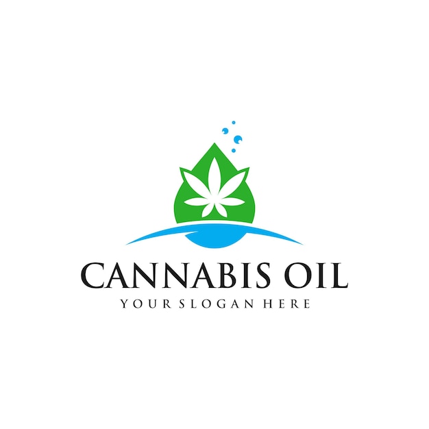 Plantilla de diseño de logotipo de aceite de cannabis