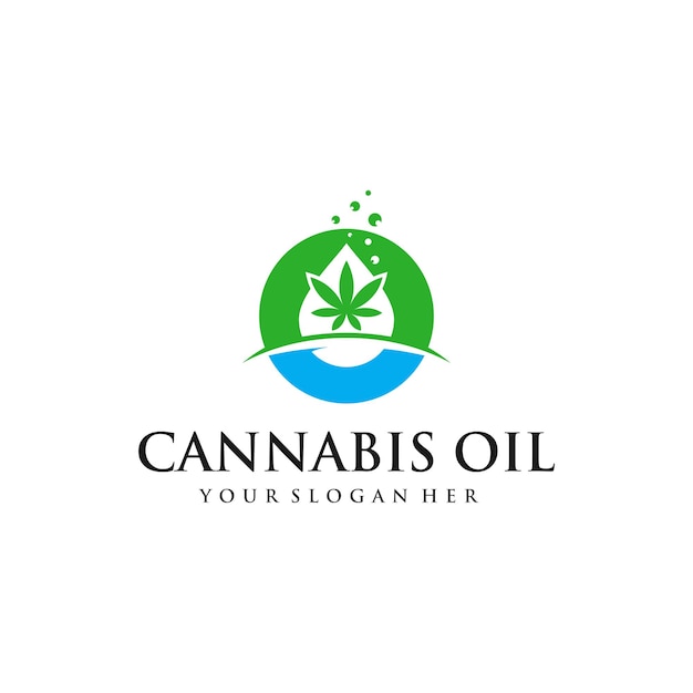 Plantilla de diseño de logotipo de aceite de cannabis