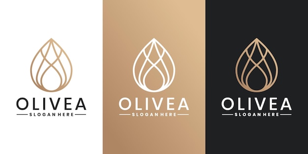 plantilla de diseño del logotipo del aceite de oliva de gotas de agua