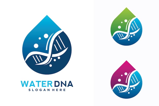 Plantilla de diseño de logotipo de ADN de agua
