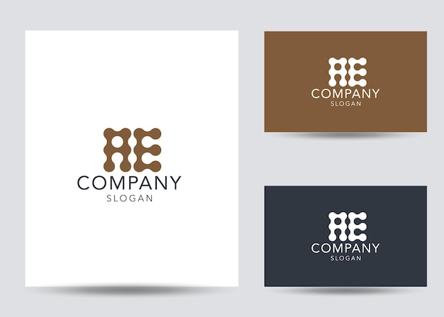 Plantilla de diseño de logotipo ae de letra inicial de monograma moderno