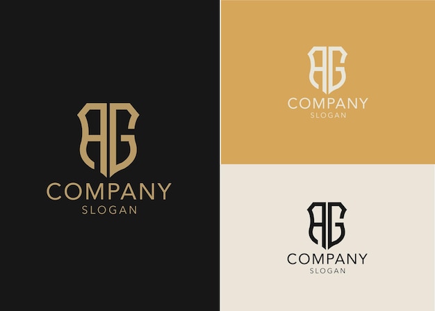 Plantilla de diseño de logotipo ag de letra inicial de monograma moderno