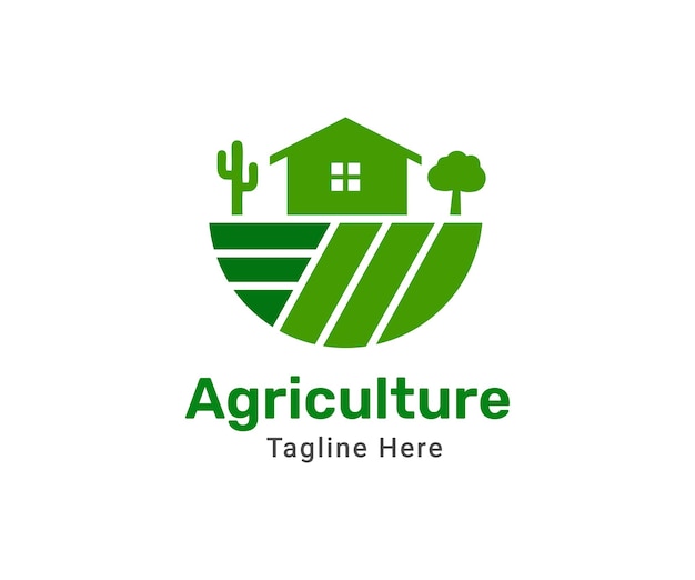 Plantilla de diseño de logotipo de agricultura moderna y simple