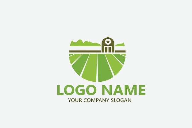 plantilla de diseño del logotipo de la agricultura del paisaje